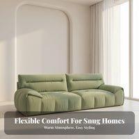 plush Straight-Line Sofa French Cream aesthetic Deep-Seat Lounger CumulusLike Appearance Living Room Furniture for Young Adults, Studio Flat, Lounge Area