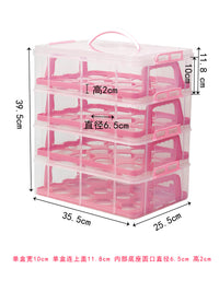 Cupcake Carrier Box with Handle, Plastic Portable Dessert Stand Storage and Transport Container for Muffins