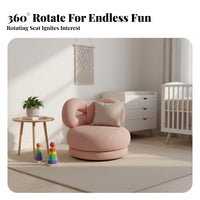 Bow-Back Swivel Chair Soft Velvety Upholstery Toddler Armchair Ergonomic