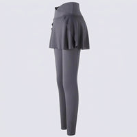 Skorts for Women with High Waisted Cross-Design for Gym and Running, Ladies in Nylon Spandex Blend Material