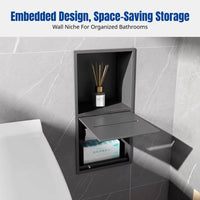 Wall Niche Recessed Tissue Box, 304 Stainless Steel, Bathroom Embedded Toilet Paper Holder, Double Tier, Waterproof