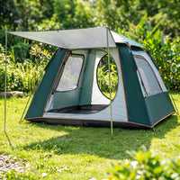 Easy Setup Outdoor Tent with Awning Rainproof Tent with Mesh Openings Waterproof Shelter Portable for Campers, Families, Camping, Picnics, Backyard