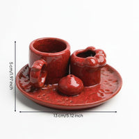 Ceramic Incense Burner Holder Multi-Use Tabletop Incense Holder Ash Catcher Decor Piece for Dining Table, Altar