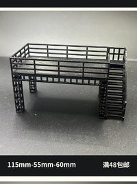 628 Workshop 1/64 Two-Story Loft Scene Platform Steel Frame Display Stand for 64 Car Model Scene Accessories