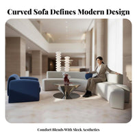Curved Sectional Sofa and Table Group Light Luxury Multi-Piece Seating Arrangement Adaptable Configuration for Business Owners