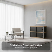 Fluted Glass Door Cabinet Vintage design Sideboard Large Capacity Multi-Functional for Homeowners, Apartment Dwellers, Entryway