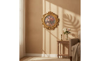 Floral Wall Art with Frame Ornate Floral Artwork Vintage-Style for Shelf