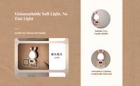 Remote Control Bedside Night Light, Dimmable, Eye-Friendly