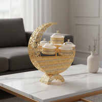 5 Compartment Snack Tray Decorative Centerpiece Curved Silhouette Snack Tray Multifunctional Tableware for Tea Desk
