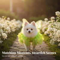 Butterfly Wing Pet Dress Embroidered Details Princess Tulle Pet Dress Breathable Material Fairy Princess Dog Costume for Weddings, Parties