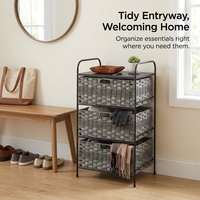 Multi-Layer PE Unit, Hallway Storage Organizer, Bedroom Storage Rack, Living Roo #variant:Three drawers
