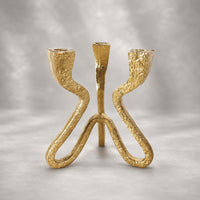 Three-Cup Candle Stand Single Piece Sculptural Candle Holder Modern
