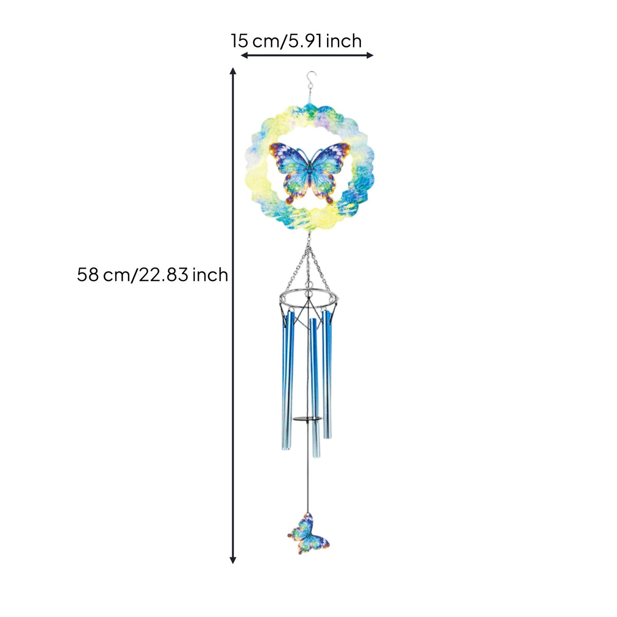 3D Butterfly Wind Chime Easy to Hang Home Decor Decorative for Garden, Patio