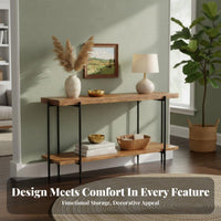Countrydesign design Narrow Console Table Space-Saving dual-level Narrow Table Multi-Functional Hallway Furniture Slim silhouette for Guesthouse Owners, Homeowners, Decorators, Entryway, Living Room, Behind Couch, Bedroom