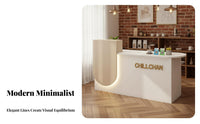 Modern Front Desk Large Storage Space Front Counter Easy to Clean Minimalist Reception Table for Salon Owners, Lobby, Company Entrance, SOHO
