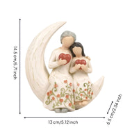 Resin Figurine Wood-Grain Style Human Figurine with Dress Human Statue Tabletop Desk Decoration Elegant for Collectors