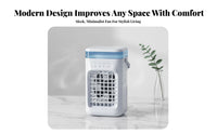 Desktop Water Cooling Fan Humidifier Function Desktop Air Chiller Quiet Mini Misting Fan for Office Workers, Bedroom, Dorm Room