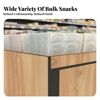 Bulk Food Display Cabinet Multi-Tier Supermarket Island Display Large Capacity Retail Island Counter for Retailers, Supermarkets, Candy Shops, Bakery