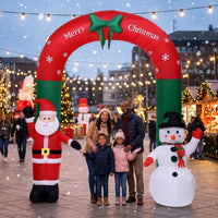 Christmas Archway with Santa and Snowman Outdoor Santa and Snowman Archway Inflatable Christmas Arch Lightweight Oversized