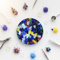 COE90 Fusing Glass Multi-Multicolor Blend Microwave Oven Glass Pieces Hot-Melt for Crafters, Home Studio, Art Projects