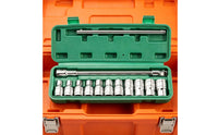 Chrome-Finished T-Handle Socket Wrench Compact Socket Wrench Set Long-Arm Tool Corrosion-Resistant for Mechanics, Garage, Roadside Emergency