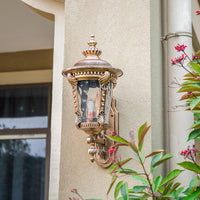 European Retro Outdoor Waterproof Lotus Leaf LED Wall Light for Garden, Villa, Balcony, Corridor