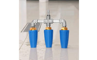 Stainless Steel Nozzle with Three Outlets Metal Rotating Spray Nozzle Rotary Compact for Car Washing