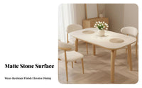 Modern Minimalist Design Rectangular Table with Elephant Legs Scratch Resistant Household Furniture Easy to Clean Indoor Furnishing Thick and Sturdy for Apartment Dwellers, Homeowners, Professionals, Dining Room, Small Living Areas, Home, Dinner Parties