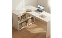 Simple Design Writing Desk with Shelves Multi-Functional Workstation with Storage Shelves Space Saving Study Table Sturdy Construction for Students