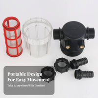 Black Housing Inline Plumbing Strainer Compact Inline Water Filter