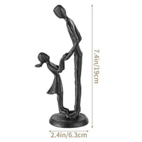 Abstract Family Sculpture Elongated Cast Metal Ornament Decorative Home Decoration