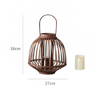 Lantern with Handle Vintage Holder Natural for Patio