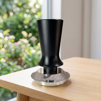 Espresso Tamper with Ridged Base Stainless Steel Espresso Tamper Matte Black Consistent Pressure for Home Baristas