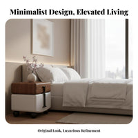 Rotating Cylinder End Table Modern Aesthetic Nightstand Minimalist Aesthetic Space-Saving Design for Adults, Home, Dormitory