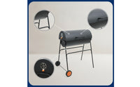 Outdoor Charcoal Grill with Wheels Mobile Charcoal Grill with Lid Sturdy Barbecue Cooker Stable for Backyard