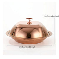 Serving Tray with Dome Lid Mirror Polished Cloche Easy-Clean for Dinner Party