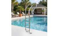 Stainless Steel Pool Ladder No Permanent Holes Pool Ladder with Handrails Rust-Resistant