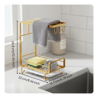 Kitchen Sink Organizer Rack Draining Design Sponge Holder with Dishcloth Rack