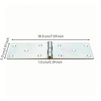 Sturdy Duty Galvanized Iron Hinge, Thickened Extended Flat Hinge, Commercial Cabinet Door, Weldable, Rust-Resistant, Furniture Hardware Accessory