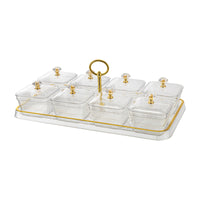 Plastic Fruit Bowl with Compartments for Living Room Coffee Table Snack Nuts