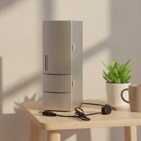 USB Mini Fridge Cooling and Heating Mini Fridge with LED Lights Dual Function Refrigerator for Office Workers, Dorm Room