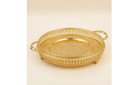 Oval Serving Tray Embossed Oval Serving Platter Large for Living Room, Hosts
