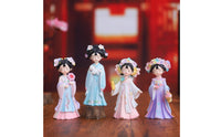 Elegant Resin Figurine Serene Woman Figurine with Robe Graceful Statuette Compact for Collectors