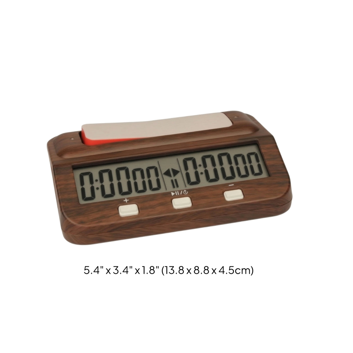 Wood-Grain Chess Clock with Paddles Battery-Operated Digital Chess Clock Portable Count down for Students