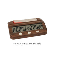 Wood-Grain Chess Clock with Paddles Battery-Operated Digital Chess Clock Portable Count down for Students