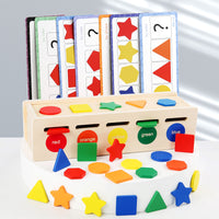 Wooden Shape Sorting Box for Early Education, Color and Shape Recognition, Montessori Toy for Toddlers