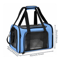 Mesh Pet Travel Carrier Cozy Mat Soft Sided Pet Carrier Multiple Openings
