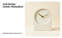 Nordic Style Desk Clock Retro Influenced Minimalist Arch Clock Decorative Piece Decor for Bedroom, Living Room, Office