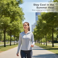 Women's Slimming Ice Silk Sun Protection Jacket with Waist Cinch for Sports