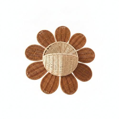 Floral Wall Basket Lightweight Storage Baskets Space-Saving for Home Entryway